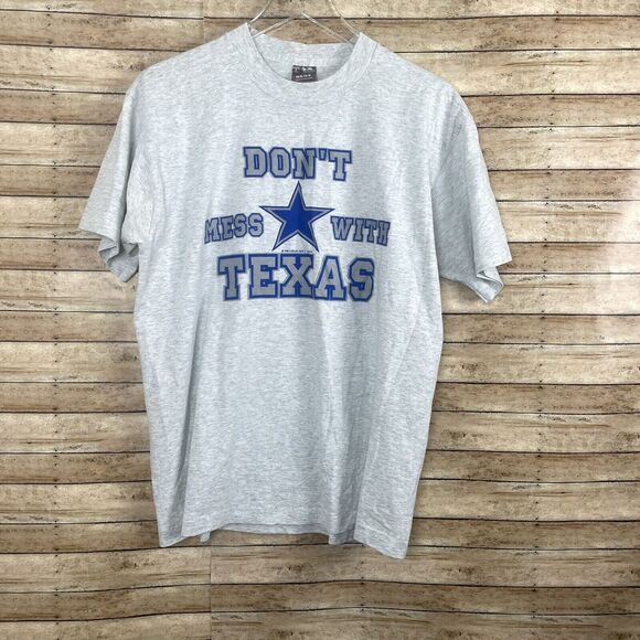 Vintage  Don’t Mess With Texas Cowboys Single Stitch T-shirt Men’s L 1996 - Picture 1 of 9